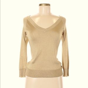 Banana Republic Metallic V-Neck Sweater Top – Size M